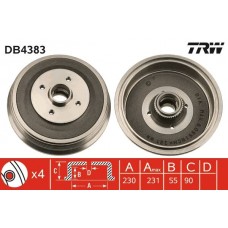 DB4383 TRW Гальмівний барабан