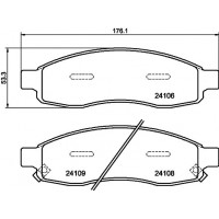 8DB 355 037-421 HELLA Комплект гальмівних колодок дисковий гальм