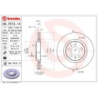 09.7012.14 BREMBO Гальмівний диск