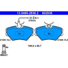13.0460-2836.2 ATE Комплект гальмівних колодок дисковий гальм