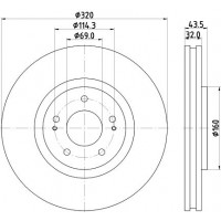 MDC1386 MINTEX Гальмівний диск