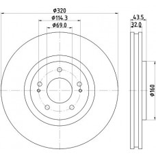 8DD 355 114-841 HELLA Гальмівний диск