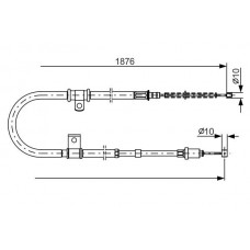 1 987 482 183 BOSCH Тросик, cтояночный тормоз