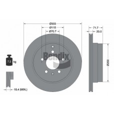 BDS1291 BENDIX Braking Гальмівний диск