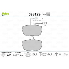 598129 VALEO Комплект гальмівних колодок дисковий гальм