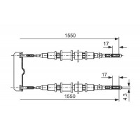 1 987 477 250 BOSCH Тросик, cтояночный тормоз