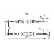 1 987 477 250 BOSCH Тросик, cтояночный тормоз