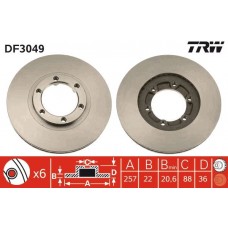 DF3049 TRW Гальмівний диск