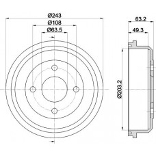 8DT 355 301-291 HELLA PAGID Гальмівний барабан