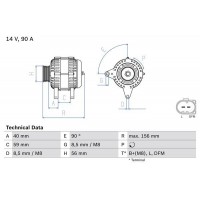 0 986 041 500 BOSCH Генератор