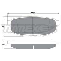 TX 17-78 TOMEX Brakes Комплект гальмівних колодок дисковий гальм