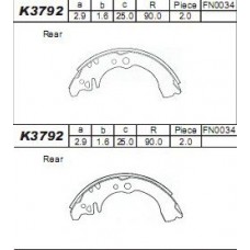 K3792 ASIMCO Комплект гальмівних колодок