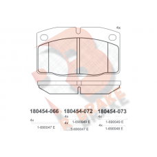 RB0454 R BRAKE Комплект гальмівних колодок дисковий гальм