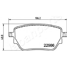 PP-0533AF JAPANPARTS Комплект гальмівних колодок дисковий гальм