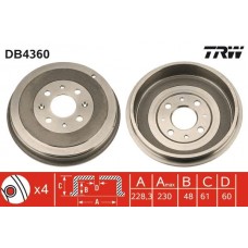 DB4360 TRW Гальмівний барабан