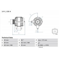 0 986 080 290 BOSCH Генератор