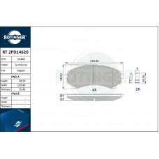 RT 2PD14620 ROTINGER Комплект гальмівних колодок дисковий гальм