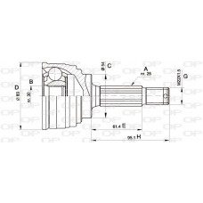 CVJ5325.10 OPEN PARTS Шарнирный комплект, Привідний вал