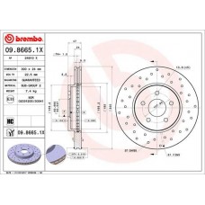 09.8665.1X BREMBO Гальмівний диск