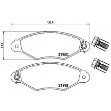P 61 098 BREMBO Комплект гальмівних колодок дисковий гальм