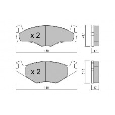 BPVW-1036 AISIN Комплект гальмівних колодок дисковий гальм