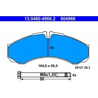 13.0460-4966.2 ATE КомплеК т гальмівних колодок, дискове гальмо