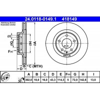 24.0118-0149.1 ATE Гальмівний диск