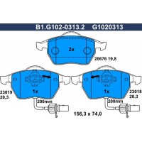 B1.G102-0313.2 GALFER Комплект гальмівних колодок дисковий гальм
