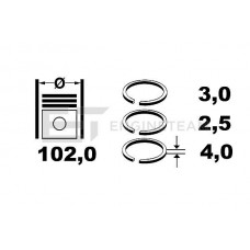 R1000800 ET ENGINETEAM Комплект поршневих кілець