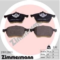 21911.200.1 ZIMMERMANN КомплеК т гальмівних колодок, дискове гальмо