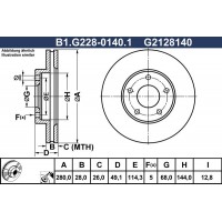 B1.G228-0140.1 GALFER Гальмівний диск