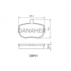 DBP41 DANAHER Комплект гальмівних колодок дисковий гальм