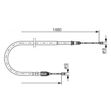 1 987 477 653 BOSCH Тросик, cтояночный тормоз