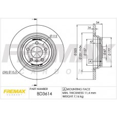 BD3614 FREMAX BRAKE DISC HIGH CARBON