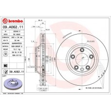 09.A062.11 BREMBO Гальмівний диск