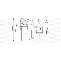 CVJ5228.10 OPEN PARTS Шарнирный комплект, Привідний вал