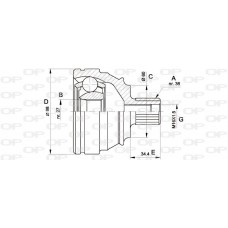 CVJ5228.10 OPEN PARTS Шарнирный комплект, Привідний вал