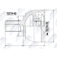 NPZ-FR-040 NTY Шарнирный комплект, Привідний вал