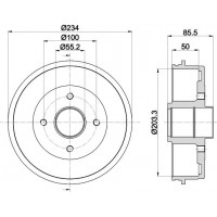 8DT 355 301-391 HELLA Гальмівний барабан