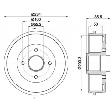 8DT 355 301-391 HELLA PAGID Гальмівний барабан