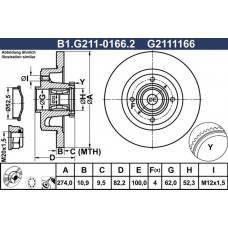 B1.G211-0166.2 GALFER Гальмівний диск