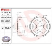 14.D629.10 BREMBO Гальмівний барабан