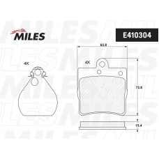 E410304 MILES Комплект гальмівних колодок дисковий гальм