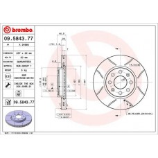 09.5843.77 BREMBO Гальмівний диск