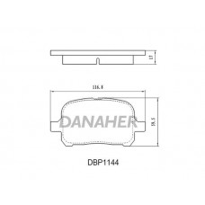 DBP1144 DANAHER Комплект гальмівних колодок дисковий гальм