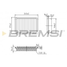 FA1024 BREMSI Повітряний фільтр