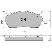 BPTO-1022 AISIN Комплект гальмівних колодок дисковий гальм