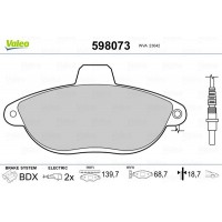 598073 VALEO КомплеК т гальмівних колодок, дискове гальмо