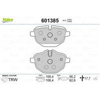 601385 VALEO КомплеК т гальмівних колодок, дискове гальмо