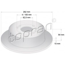 820 281 TOPRAN Гальмівний диск